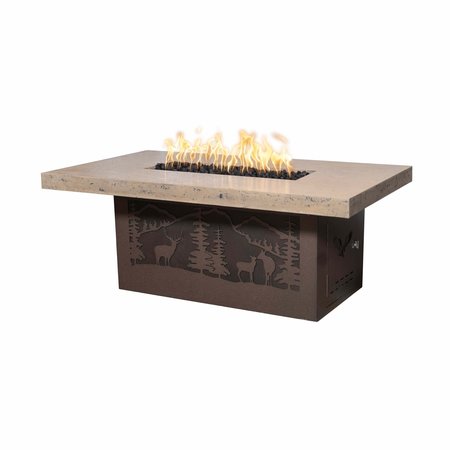 THE OUTDOOR PLUS 60x36 Rectangle Outback Fire Pit, , Match Lit w/Flame Sense Sys., Metallic Pearl Conc. Top, Nat. Gas OPT-OBDC6036CSFSML-RMS-NG